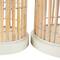 Brown Bamboo Wood Handmade Birdcage Set with White Metal Accents